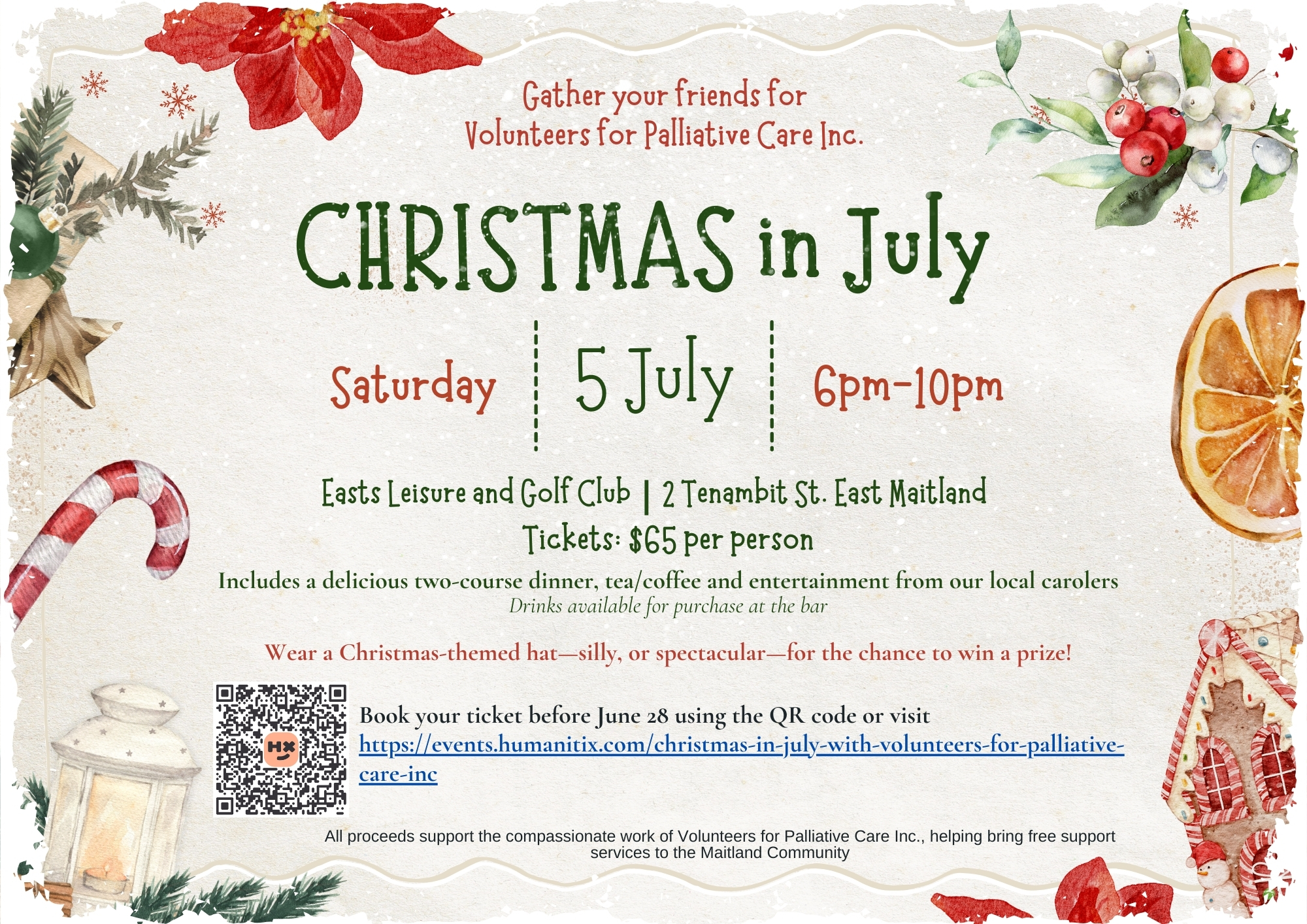 Christmas in July Invitation (A4 (Landscape) National Volunteer Week